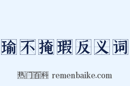 瑜不掩瑕反义词是什么意思的图片